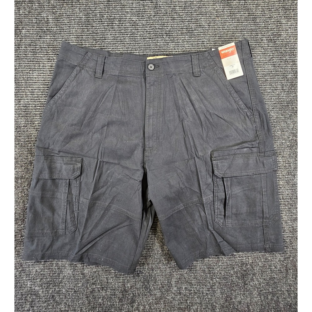 NEW Wrangler Authentics Cargo Shorts Mens 42 Black Cotton Outdoor Hiking 10"